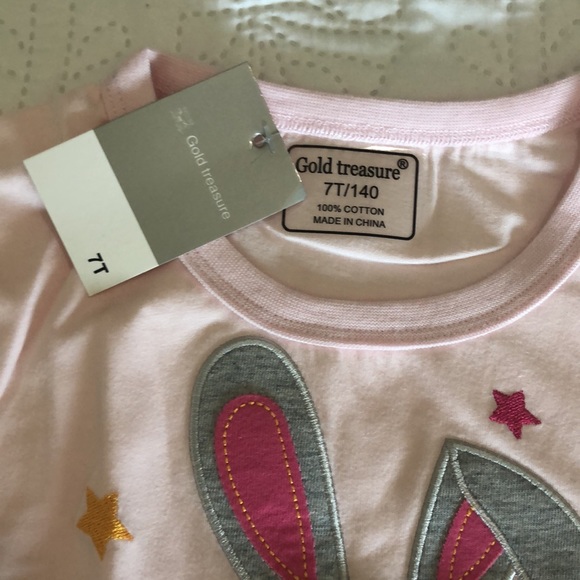 New with tags! Easter bunny, spring, pink sparkle girls dress 7T - Picture 2 of 5